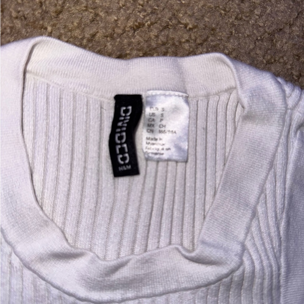 Divided White Ribbed Tank Top - Picture 2 of 3